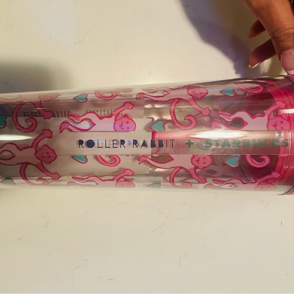 Starbucks Ă— Roller Rabbit Lovely Monkey Plastic Cold Cup 24oz NEW - Picture 9 of 11